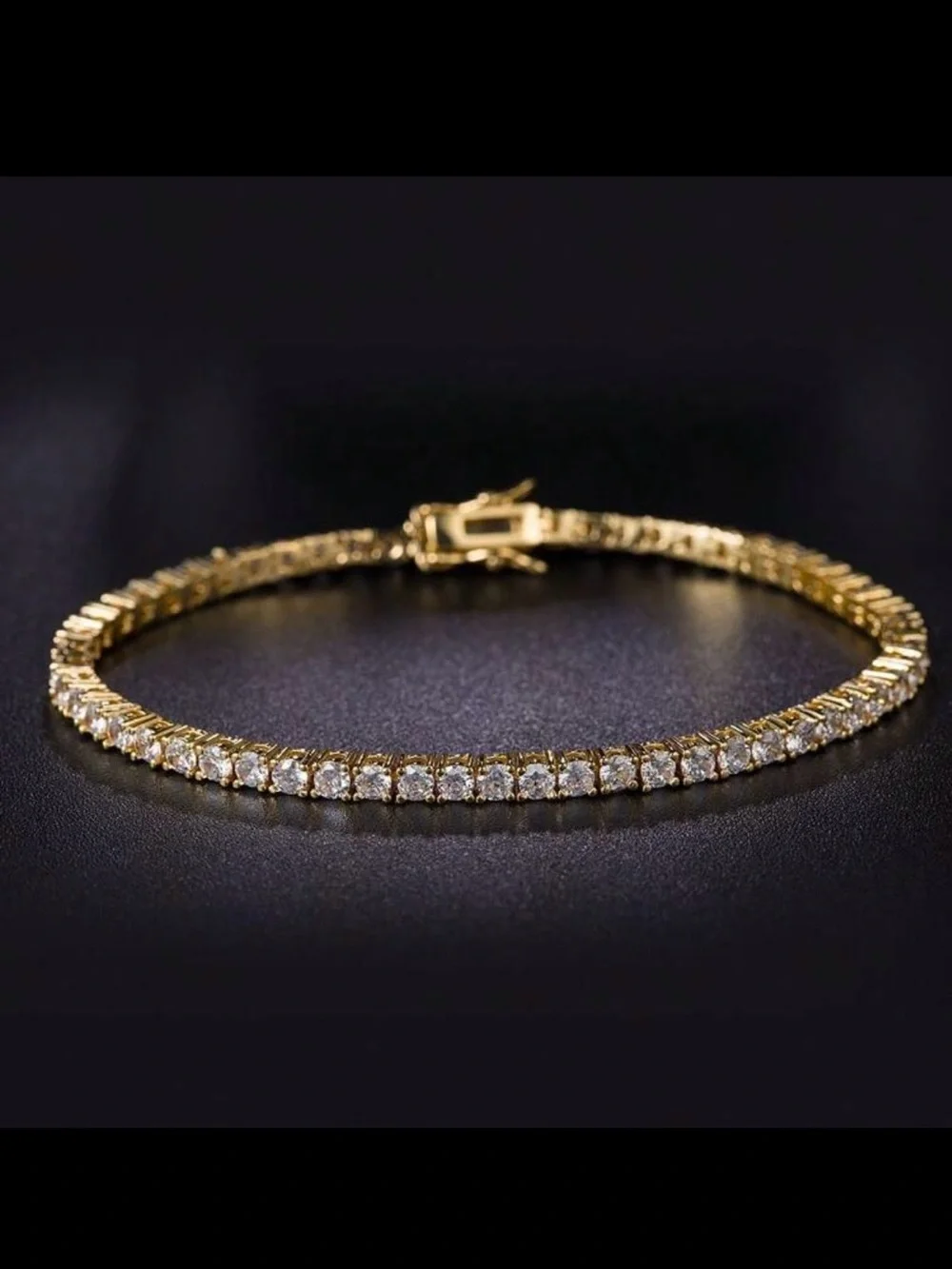 18K Yellow Gold Plated Cubic Zirconia Tennis Bracelet